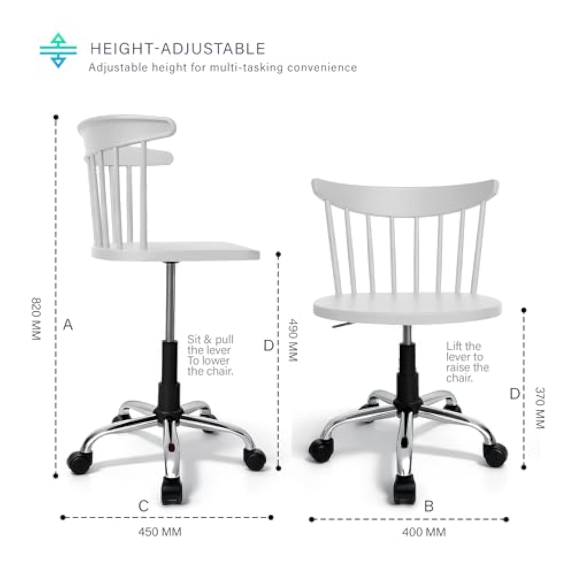 Royal Reception Chair, Height Adjustable Design